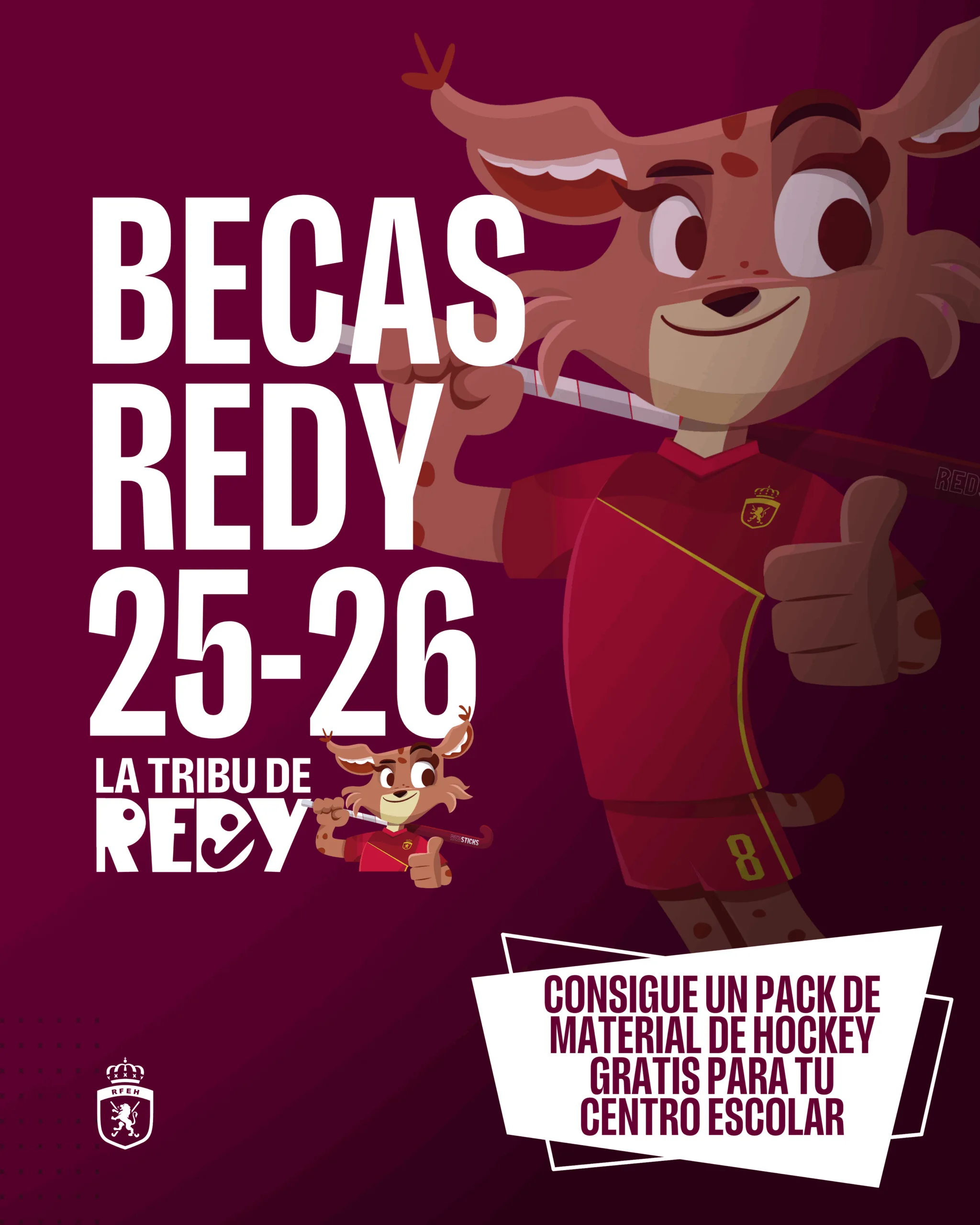 LA RFEH LANZA LAS BECAS REDY PARA CENTROS ESCOLARES DE PRIMARIA EN LA TEMPORADA 2025-2026